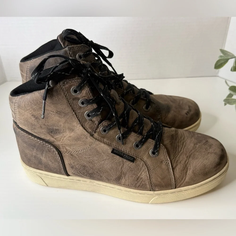 Harley-Davidson® Men's Midland Grey WP Motorcycle Boots D96166 High Top US 9M